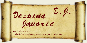 Despina Javorić vizit kartica